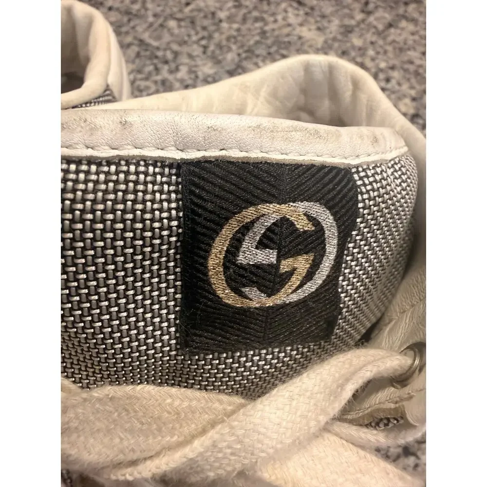 Gucci Bailing Fabric & Nappa Moorea Interlocking G High-Top Sneakers 12 - Picture 6 of 12